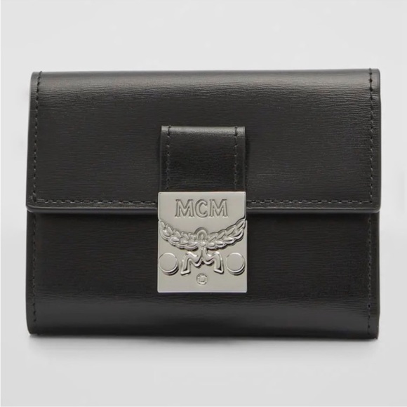 MCM Handbags - MCM Tracy Trifold Black Leather Mini Wallet